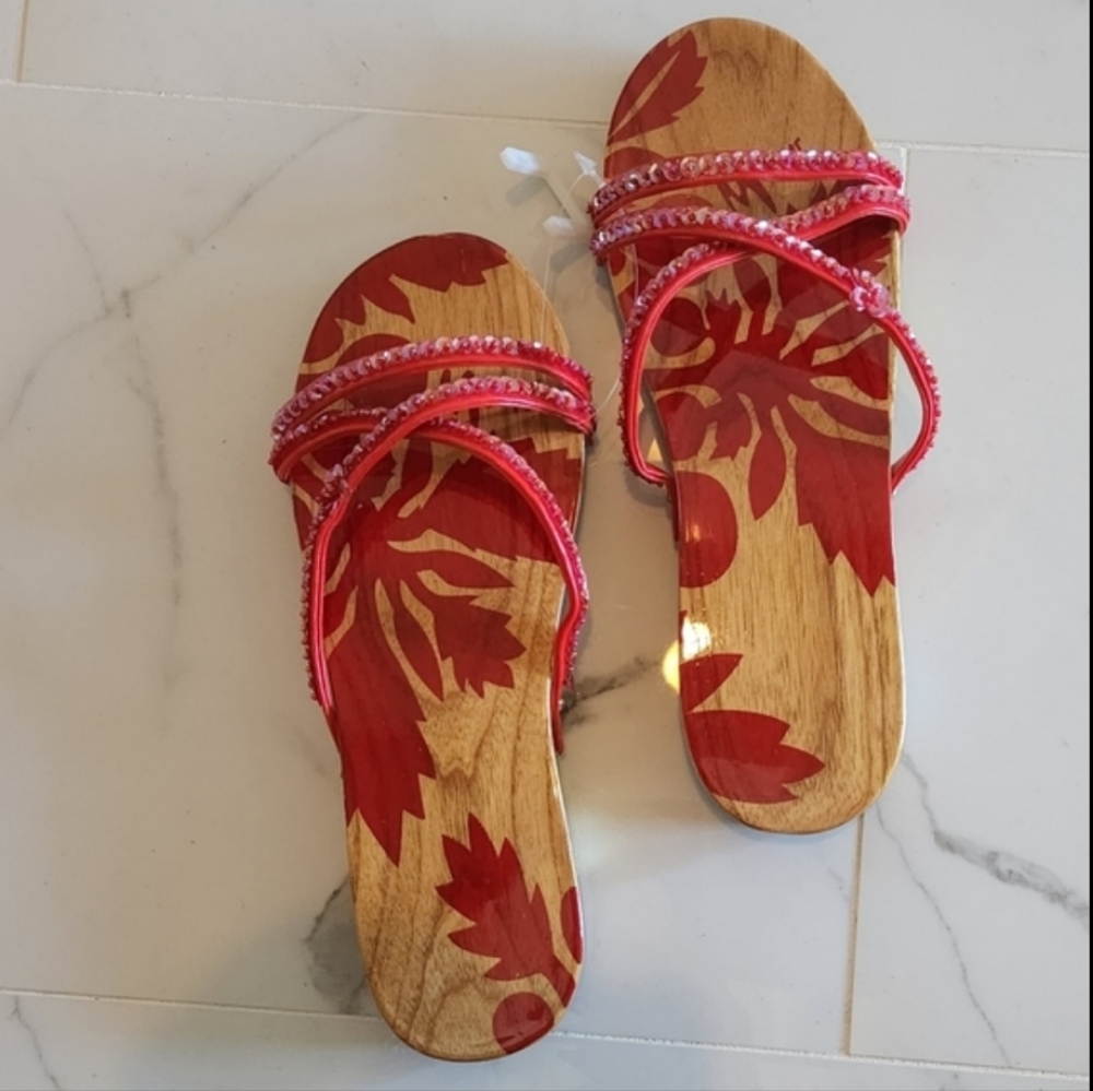 🆕️ NWT Klonks SandaIs Hawaiian🏝 Slippers Mamo Howell Aloha Tropical Pri